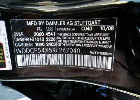 2009 Mercedes-Benz C300 из США, поврежденный, VIN WDDGF54X59F267040